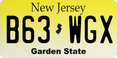 NJ license plate B63WGX