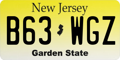 NJ license plate B63WGZ