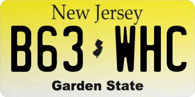 NJ license plate B63WHC