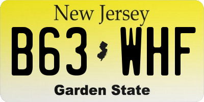NJ license plate B63WHF