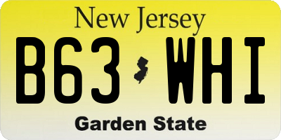 NJ license plate B63WHI