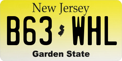 NJ license plate B63WHL