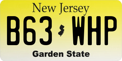 NJ license plate B63WHP