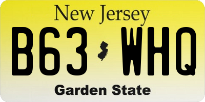 NJ license plate B63WHQ