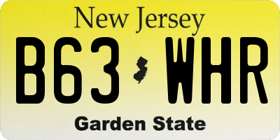 NJ license plate B63WHR
