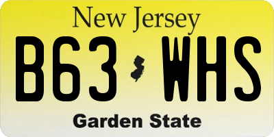 NJ license plate B63WHS