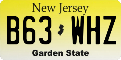 NJ license plate B63WHZ