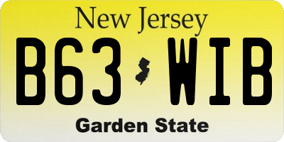 NJ license plate B63WIB