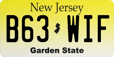 NJ license plate B63WIF