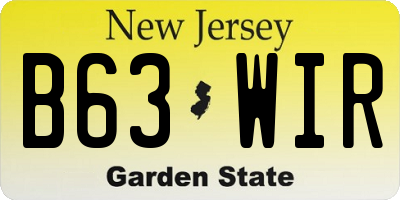 NJ license plate B63WIR