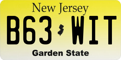 NJ license plate B63WIT