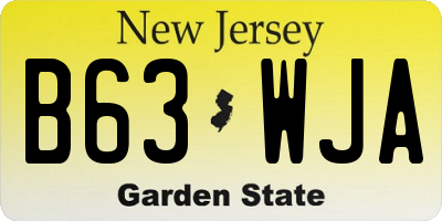 NJ license plate B63WJA