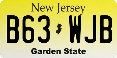 NJ license plate B63WJB