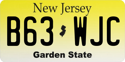 NJ license plate B63WJC