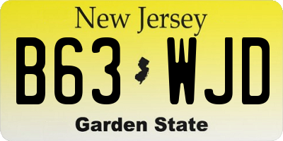 NJ license plate B63WJD
