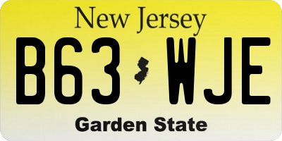 NJ license plate B63WJE
