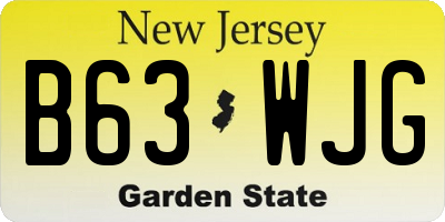 NJ license plate B63WJG