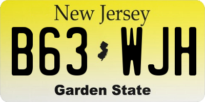 NJ license plate B63WJH