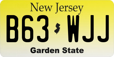 NJ license plate B63WJJ