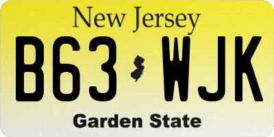 NJ license plate B63WJK