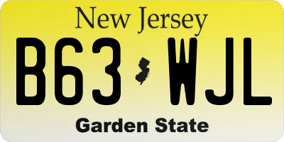 NJ license plate B63WJL