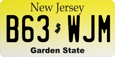 NJ license plate B63WJM