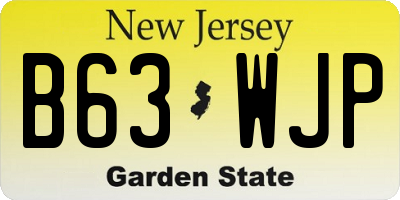 NJ license plate B63WJP