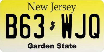 NJ license plate B63WJQ