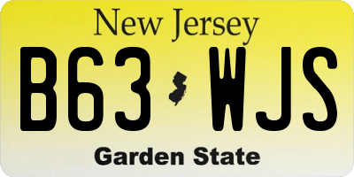 NJ license plate B63WJS