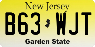 NJ license plate B63WJT
