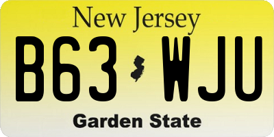 NJ license plate B63WJU