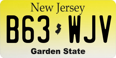 NJ license plate B63WJV