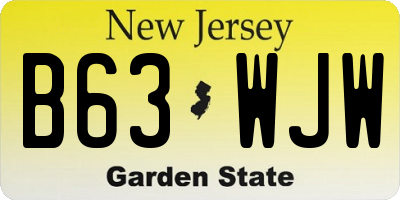 NJ license plate B63WJW