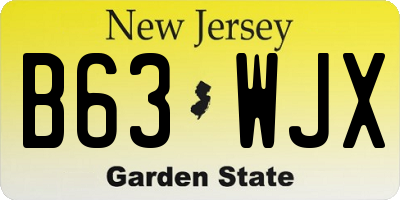 NJ license plate B63WJX