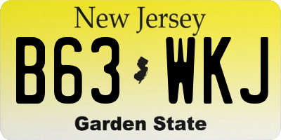 NJ license plate B63WKJ