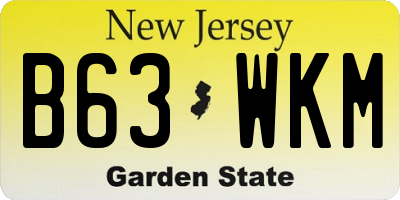 NJ license plate B63WKM