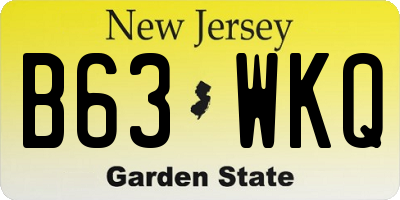 NJ license plate B63WKQ
