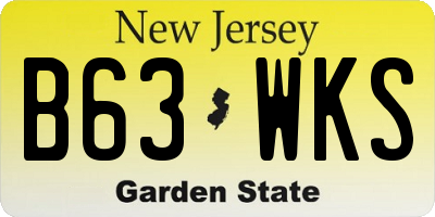 NJ license plate B63WKS