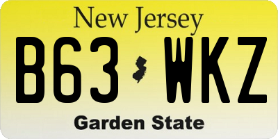 NJ license plate B63WKZ