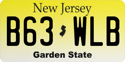 NJ license plate B63WLB