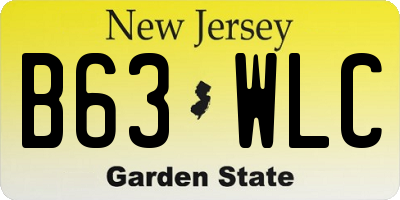 NJ license plate B63WLC
