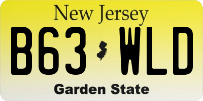 NJ license plate B63WLD