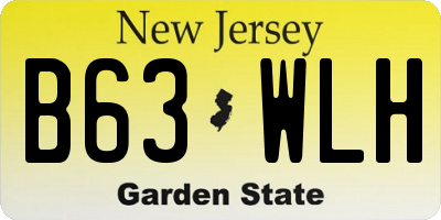 NJ license plate B63WLH