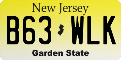 NJ license plate B63WLK