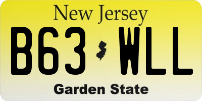NJ license plate B63WLL