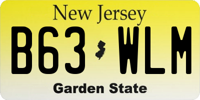 NJ license plate B63WLM