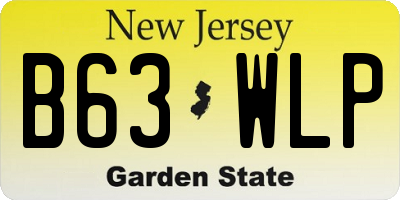 NJ license plate B63WLP