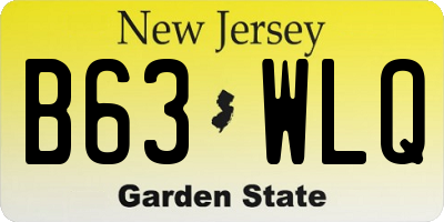 NJ license plate B63WLQ
