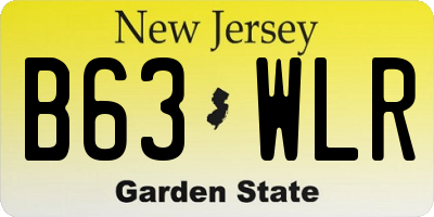 NJ license plate B63WLR