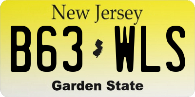NJ license plate B63WLS